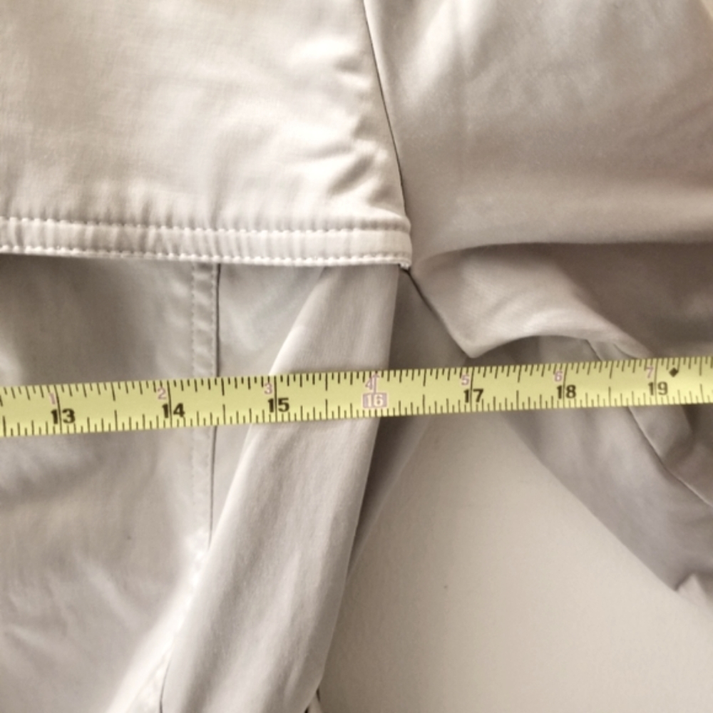 23rd St. Buttonfront Sateen Trench Coat in Light Gray Sz Small - Picture 8 of 10